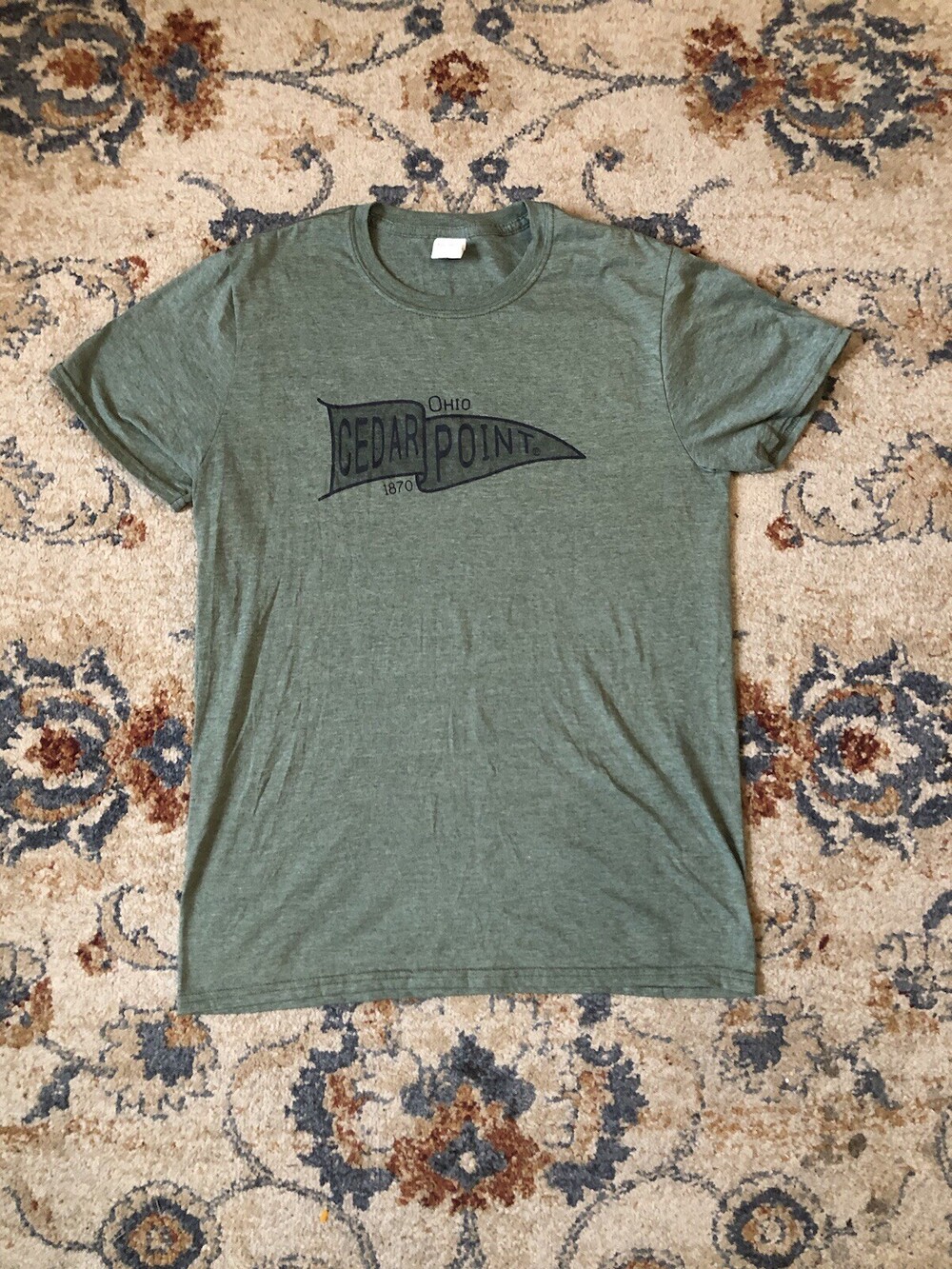 Cedar Point Amusement Park T-shirt Size Medium Short Sleeve Gray